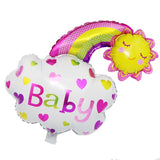 Balon Din Folie Metalizata, Figurina Soare Si Nor, Tema Botez, Ambalaj Individual, Pai Inclus, Umflare Cu Aer Sau Heliu