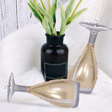 Balon din Folie Metalizata, Vivimall, Figurina Pahar de Sampanie, Tema Aniversare, 100x40 cm, Ambalaj Individual, Pai Inclus, Umflare cu Aer sau Heliu, Auriu