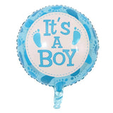 Balon din Folie Metalizata, Vivimall, Figurina Rotunda, Model It's a Boy, Tema Gender Reveal, 45 cm, Ambalaj Individual, Pai Inclus, Umflare cu Aer sau Heliu, Albastru - vivimall.ro