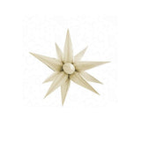 Balon din Folie Metalizata, Flippy, Figurina Stea 3D, 66 cm, Ambalaj Individual, Pai inclus, Umflare cu Aer sau Heliu, Crem