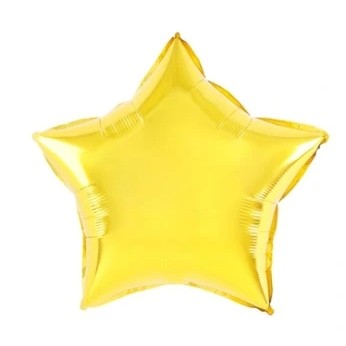 Balon Din Folie Metalizata, Figurina Stea, Model Simplu, Tematica Aniversare, 40 Cm, Ambalaj Individual, Pai Inclus, Umflare Cu Aer Sau Heliu,