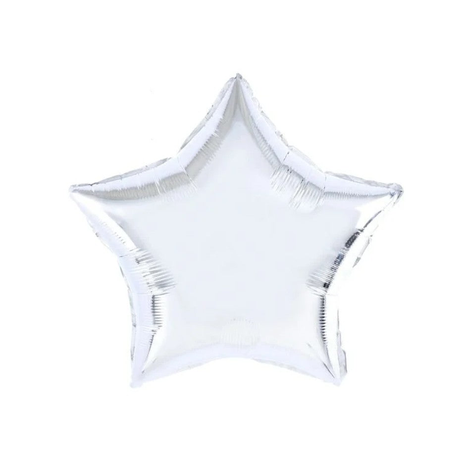 Balon Din Folie Metalizata, Figurina Stea, Model Simplu, Tematica Aniversare, 40 Cm, Ambalaj Individual, Pai Inclus, Umflare Cu Aer Sau Heliu,