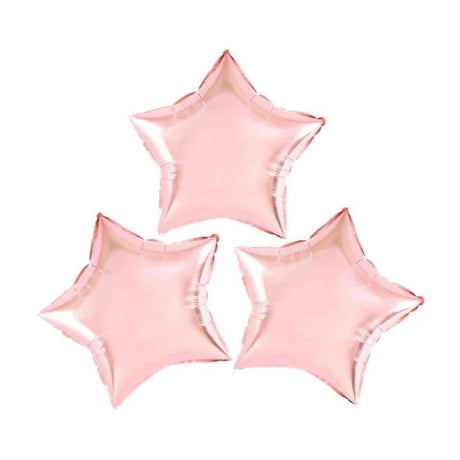 Balon Din Folie Metalizata, Figurina Stea, Tematica Aniversare, 40 Cm, Ambalaj Individual, Pai Inclus, Umflare Cu Aer Sau Heliu, Rose - vivimall.ro
