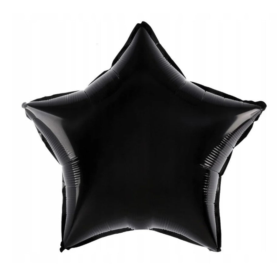 Balon Din Folie Metalizata, Figurina Stea, Model Simplu, Tematica Aniversare, 40 Cm, Ambalaj Individual, Pai Inclus, Umflare Cu Aer Sau Heliu,