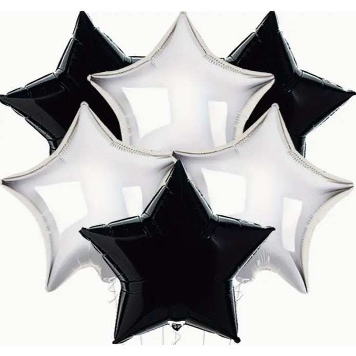 Balon Din Folie Metalizata, Figurina Stea, Model Simplu, Tematica Aniversare, 40 Cm, Ambalaj Individual, Pai Inclus, Umflare Cu Aer Sau Heliu,
