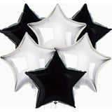 Balon Din Folie Metalizata, Figurina Stea, Model Simplu, Tematica Aniversare, 40 Cm, Ambalaj Individual, Pai Inclus, Umflare Cu Aer Sau Heliu,