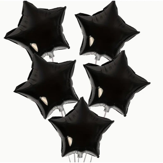 Balon Din Folie Metalizata, Figurina Stea, Model Simplu, Tematica Aniversare, 40 Cm, Ambalaj Individual, Pai Inclus, Umflare Cu Aer Sau Heliu,