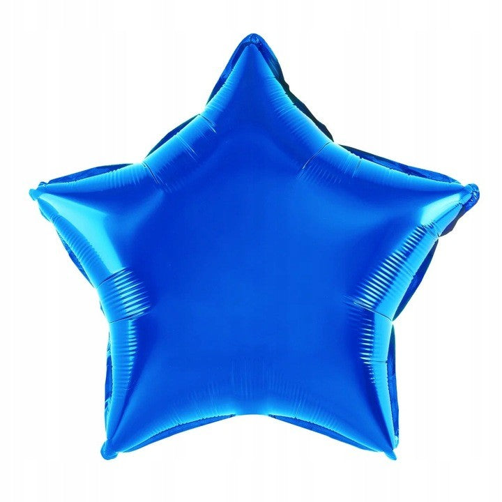 Balon Din Folie Metalizata, Figurina Stea, Model Simplu, Tematica Aniversare, 40 Cm, Ambalaj Individual, Pai Inclus, Umflare Cu Aer Sau Heliu,