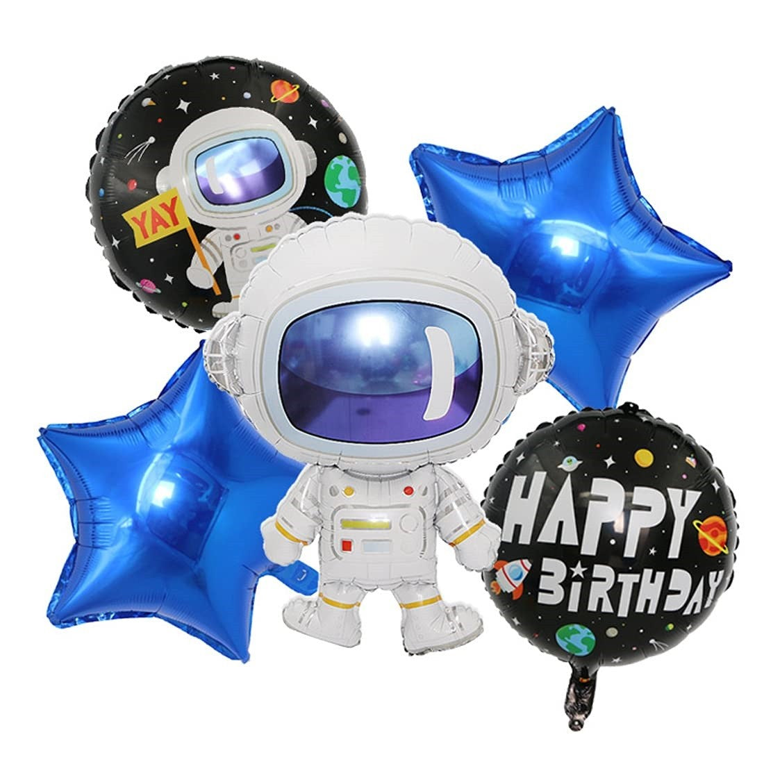 Balon Din Folie Metalizata, Figurina Stea, Model Simplu, Tematica Aniversare, 40 Cm, Ambalaj Individual, Pai Inclus, Umflare Cu Aer Sau Heliu,