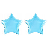 Balon din Folie Metalizata, Flippy, Figurina Stea, Model Simplu, Tematica Aniversare, 40 cm, Ambalaj Individual, Pai Inclus, Umflare cu Aer sau Heliu, Bleu