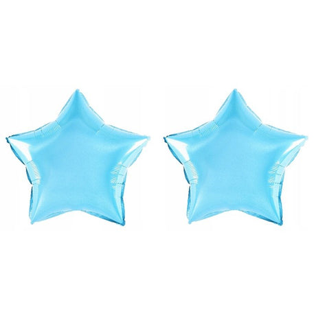 Balon din Folie Metalizata, Flippy, Figurina Stea, Model Simplu, Tematica Aniversare, 40 cm, Ambalaj Individual, Pai Inclus, Umflare cu Aer sau Heliu, Bleu