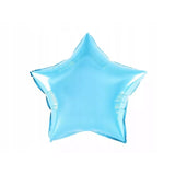 Balon din Folie Metalizata, Flippy, Figurina Stea, Model Simplu, Tematica Aniversare, 40 cm, Ambalaj Individual, Pai Inclus, Umflare cu Aer sau Heliu, Bleu