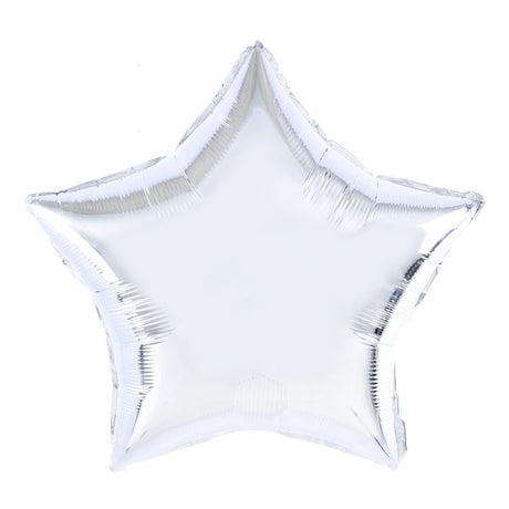 Balon Din Folie Metalizata, Figurina Stea, Model Simplu, Tematica Aniversare, 40 Cm, Ambalaj Individual, Pai Inclus, Umflare Cu Aer Sau Heliu,