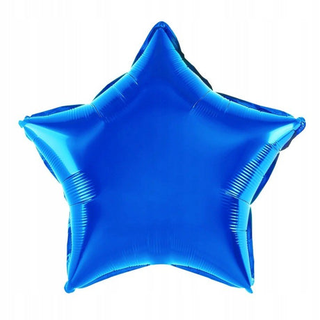 Balon Din Folie Metalizata, Figurina Stea, Model Simplu, Tematica Aniversare, 40 Cm, Ambalaj Individual, Pai Inclus, Umflare Cu Aer Sau Heliu,