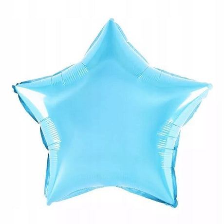 Balon Din Folie Metalizata, Figurina Stea, Tematica Aniversare, 40 Cm, Ambalaj Individual, Pai Inclus, Umflare Cu Aer Sau Heliu, Bleu - vivimall.ro
