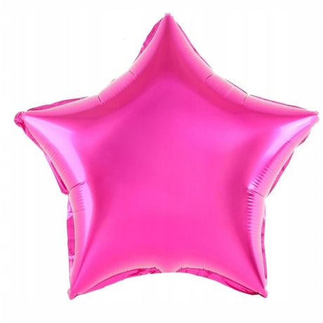 Balon Din Folie Metalizata, Figurina Stea, Model Simplu, Tematica Aniversare, 40 Cm, Ambalaj Individual, Pai Inclus, Umflare Cu Aer Sau Heliu,