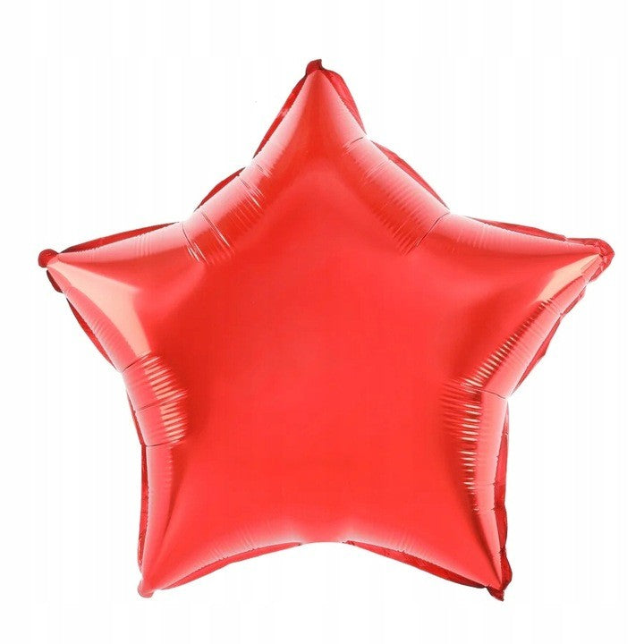 Balon Din Folie Metalizata, Figurina Stea, Model Simplu, Tematica Aniversare, 40 Cm, Ambalaj Individual, Pai Inclus, Umflare Cu Aer Sau Heliu,