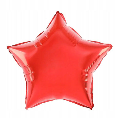 Balon Din Folie Metalizata, Figurina Stea, Model Simplu, Tematica Aniversare, 40 Cm, Ambalaj Individual, Pai Inclus, Umflare Cu Aer Sau Heliu,