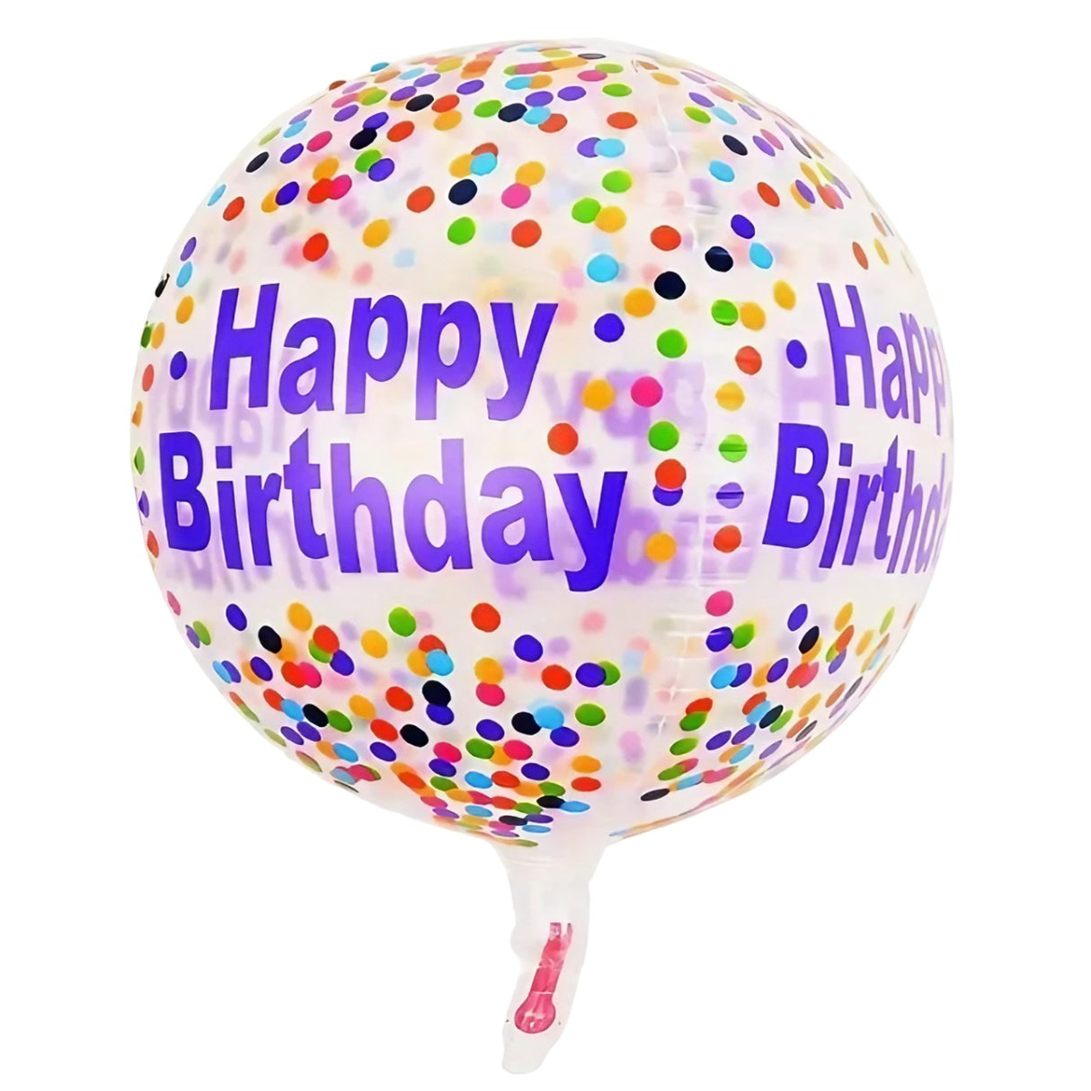 Balon Din Folie Metalizata, Figurine 4D, Model Happy Birthday, Tematica Aniversara Bombonele, Ambalaj Individual, Pai Inclus, Umflare Cu Aer Sau Heliu, -Multicolor
