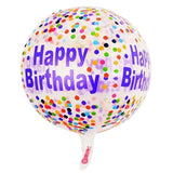 Balon Din Folie Metalizata, Figurine 4D, Model Happy Birthday, Tematica Aniversara Bombonele, Ambalaj Individual, Pai Inclus, Umflare Cu Aer Sau Heliu, -Multicolor