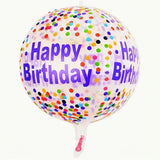 Balon Din Folie Metalizata, Figurine 4D, Model Happy Birthday, Tematica Aniversara Bombonele, Ambalaj Individual, Pai Inclus, Umflare Cu Aer Sau Heliu, -Multicolor