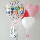 Balon Din Folie Metalizata, Figurine 4D, Model Happy Birthday, Tematica Aniversara Bombonele, Ambalaj Individual, Pai Inclus, Umflare Cu Aer Sau Heliu, -Multicolor