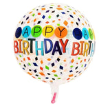 Balon Din Folie Metalizata, Figurine 4D, Model Happy Birthday, Tematica Aniversara Bombonele, Ambalaj Individual, Pai Inclus, Umflare Cu Aer Sau Heliu, -Multicolor