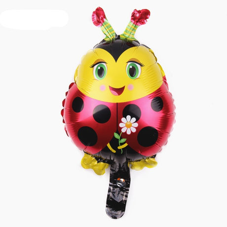 Balon Din Folie Metalizata, Figurina Buburuza, Tema Animalute, 30 Cm, Ambalaj Individual, Pai Inclus, Umflare Cu Aer Sau Heliu - vivimall.ro
