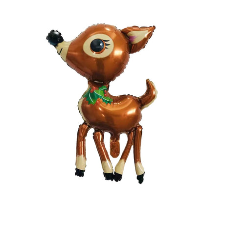 Balon Din Folie Metalizata, Figurina Caprioara, Tema Animalute, 75-80 Cm, Ambalaj Individual, Pai Inclus, Umflare Cu Aer Sau Heliu - vivimall.ro