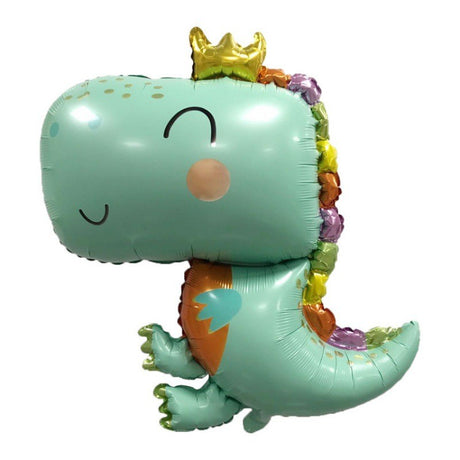 Balon Din Folie Metalizata, Figurina Dinozaur, Tema Animalute, 75-80 Cm, Ambalaj Individual, Pai Inclus, Umflare Cu Aer Sau Heliu - vivimall.ro