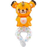 Balon folie metalizată model Tigru, tip brățară, 17x34 cm, culoare maro – vedere frontală