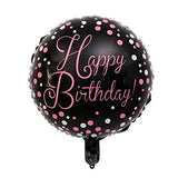 Balon Din Folie Metalizata, Figurine, Happy Birthday, Tematica Aniversare, 45 Cm, Ambalaj Individual, Pai Inclus, Umflare Cu Aer Sau Heliu - vivimall.ro