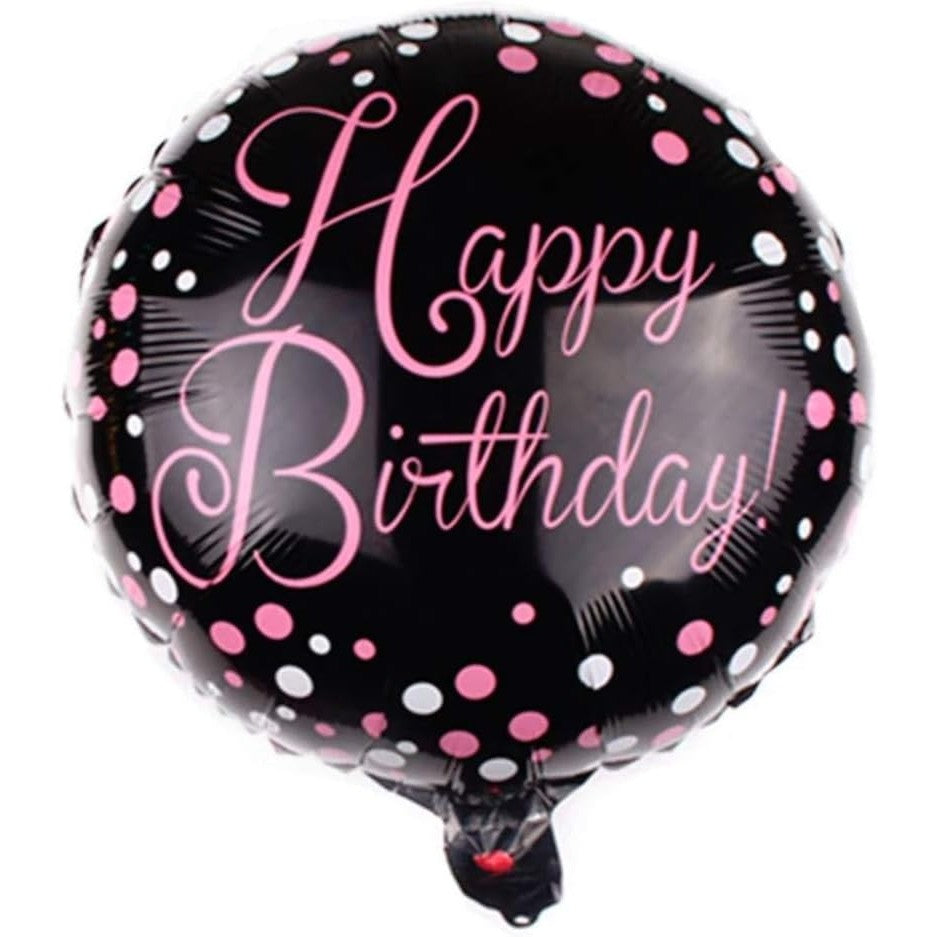 Balon Din Folie Metalizata, Figurine, Happy Birthday, Tematica Aniversare, 45 Cm, Ambalaj Individual, Pai Inclus, Umflare Cu Aer Sau Heliu - vivimall.ro