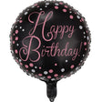 Balon Din Folie Metalizata, Figurine, Happy Birthday, Tematica Aniversare, 45 Cm, Ambalaj Individual, Pai Inclus, Umflare Cu Aer Sau Heliu - vivimall.ro