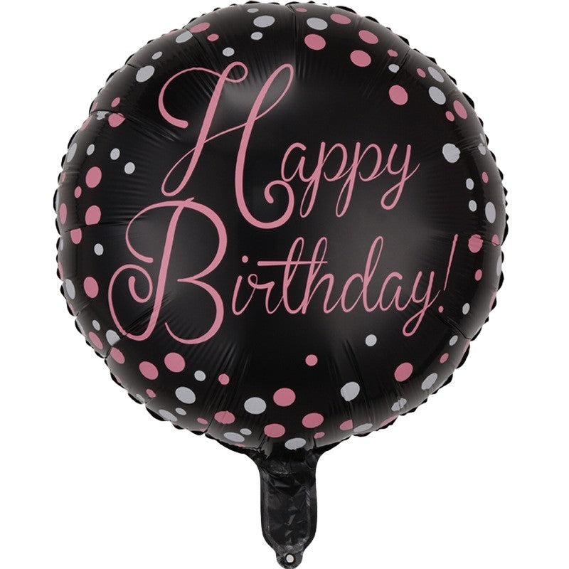 Balon Din Folie Metalizata, Figurine, Happy Birthday, Tematica Aniversare, 45 Cm, Ambalaj Individual, Pai Inclus, Umflare Cu Aer Sau Heliu - vivimall.ro