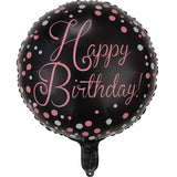 Balon Din Folie Metalizata, Figurine, Happy Birthday, Tematica Aniversare, 45 Cm, Ambalaj Individual, Pai Inclus, Umflare Cu Aer Sau Heliu - vivimall.ro