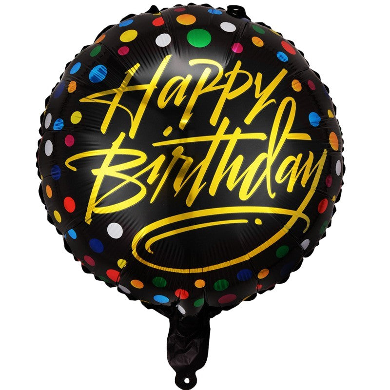 Balon Din Folie Metalizata, Figurine, Happy Birthday, Tematica Aniversare, 45 Cm, Ambalaj Individual, Pai Inclus, Umflare Cu Aer Sau Heliu - vivimall.ro
