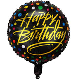 Balon Din Folie Metalizata, Figurine, Happy Birthday, Tematica Aniversare, 45 Cm, Ambalaj Individual, Pai Inclus, Umflare Cu Aer Sau Heliu - vivimall.ro