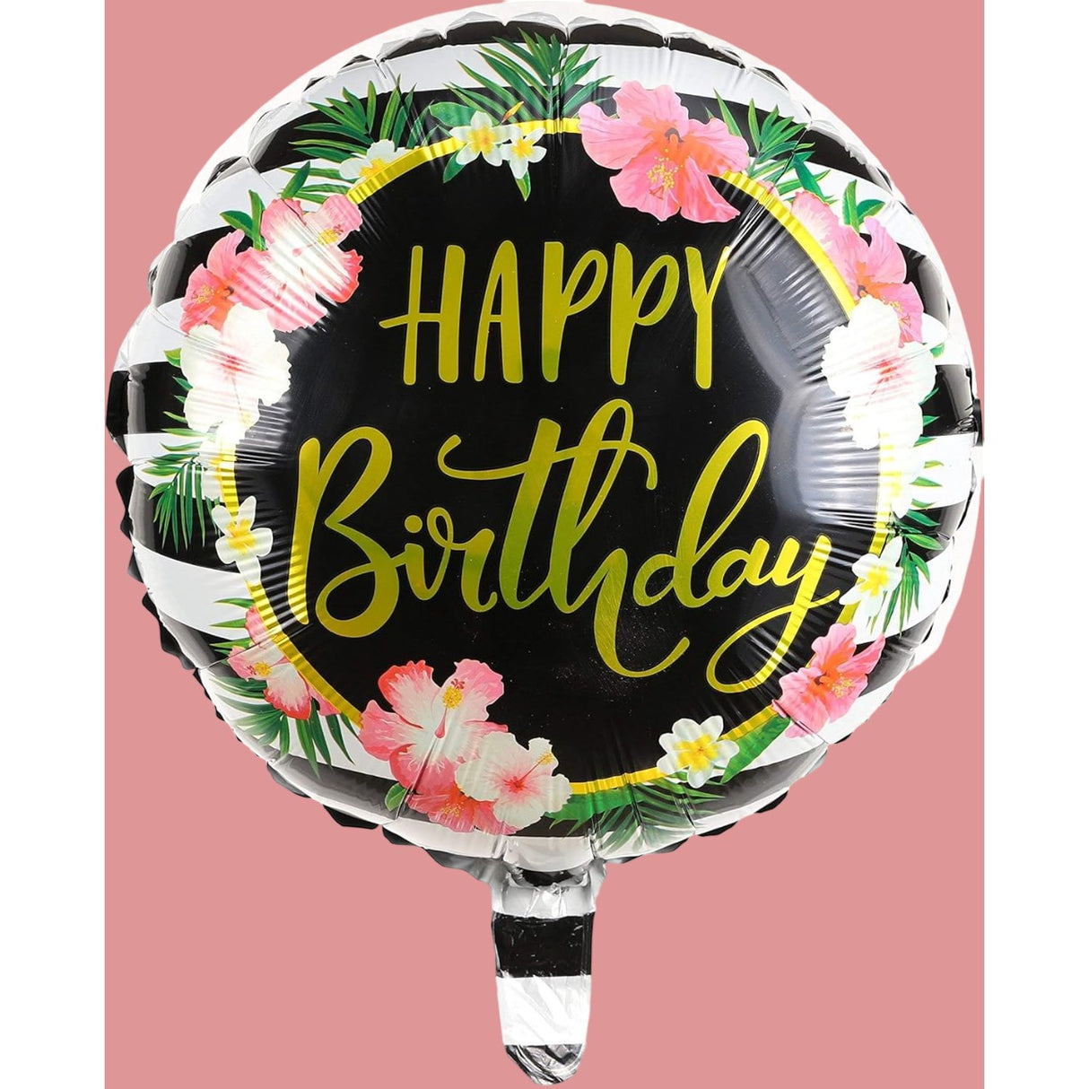 Balon Din Folie Metalizata, Figurine, Happy Birthday, Tematica Aniversare, 45 Cm, Ambalaj Individual, Pai Inclus, Umflare Cu Aer Sau Heliu - vivimall.ro