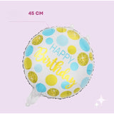 Balon Din Folie Metalizata, Figurine, Happy Birthday, Tematica Aniversare, 45 Cm, Ambalaj Individual, Pai Inclus, Umflare Cu Aer Sau Heliu - vivimall.ro
