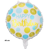 Balon Din Folie Metalizata, Figurine, Happy Birthday, Tematica Aniversare, 45 Cm, Ambalaj Individual, Pai Inclus, Umflare Cu Aer Sau Heliu - vivimall.ro