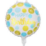 Balon Din Folie Metalizata, Figurine, Happy Birthday, Tematica Aniversare, 45 Cm, Ambalaj Individual, Pai Inclus, Umflare Cu Aer Sau Heliu - vivimall.ro