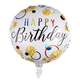 Balon Din Folie Metalizata, Figurine, Happy Birthday, Tematica Aniversare, 45 Cm, Ambalaj Individual, Pai Inclus, Umflare Cu Aer Sau Heliu