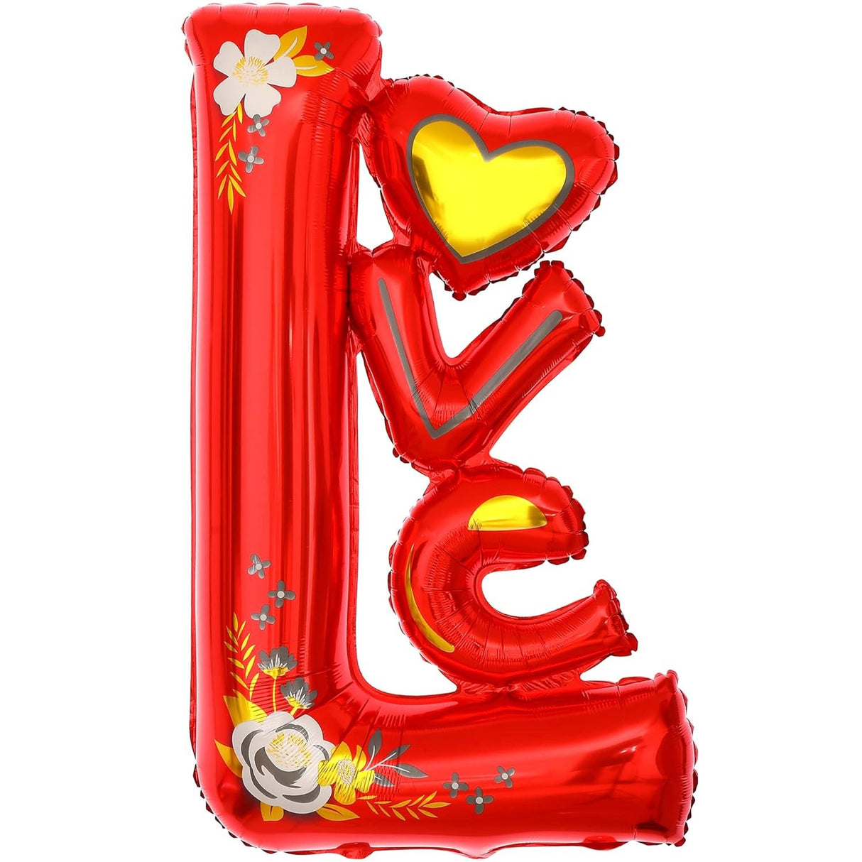 Balon Din Folie Metalizata, Figurine, Model Love, Tematica Iubire, Ambalaj Individual, Pai Inclus, Umflare Cu Aer Sau Heliu,