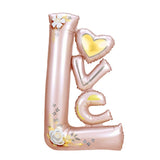 Balon Din Folie Metalizata, Figurine, Tematica Iubire, Ambalaj Individual, Pai Inclus, Umflare Cu Aer Sau Heliu