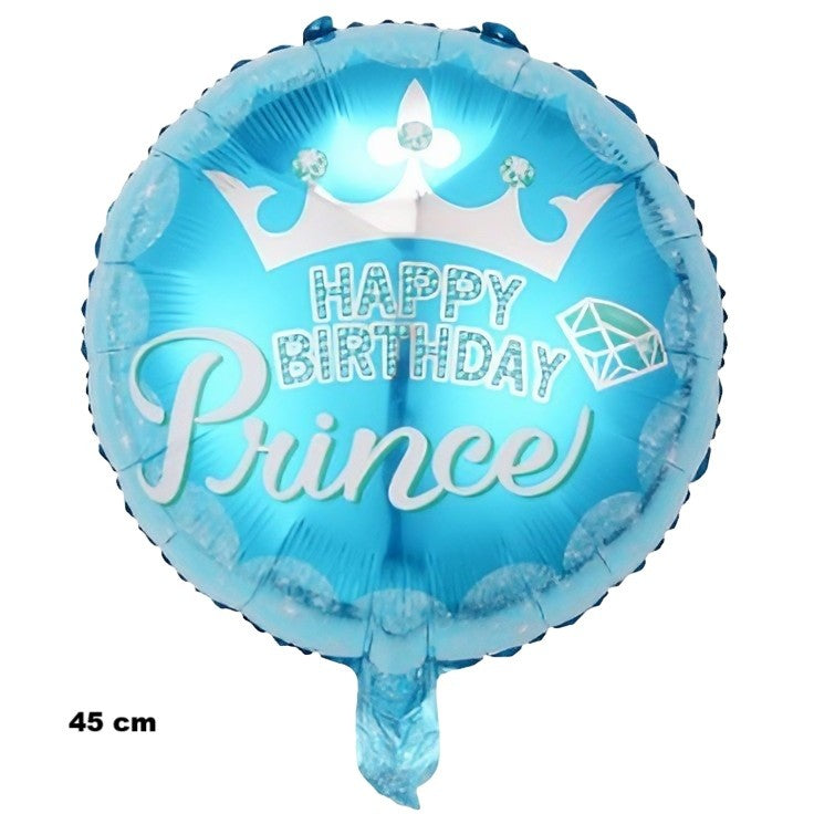 Balon Din Folie Metalizata, Figurine, Happy Birthday, Tematica Aniversare, 45 Cm, Ambalaj Individual, Pai Inclus, Umflare Cu Aer Sau Heliu
