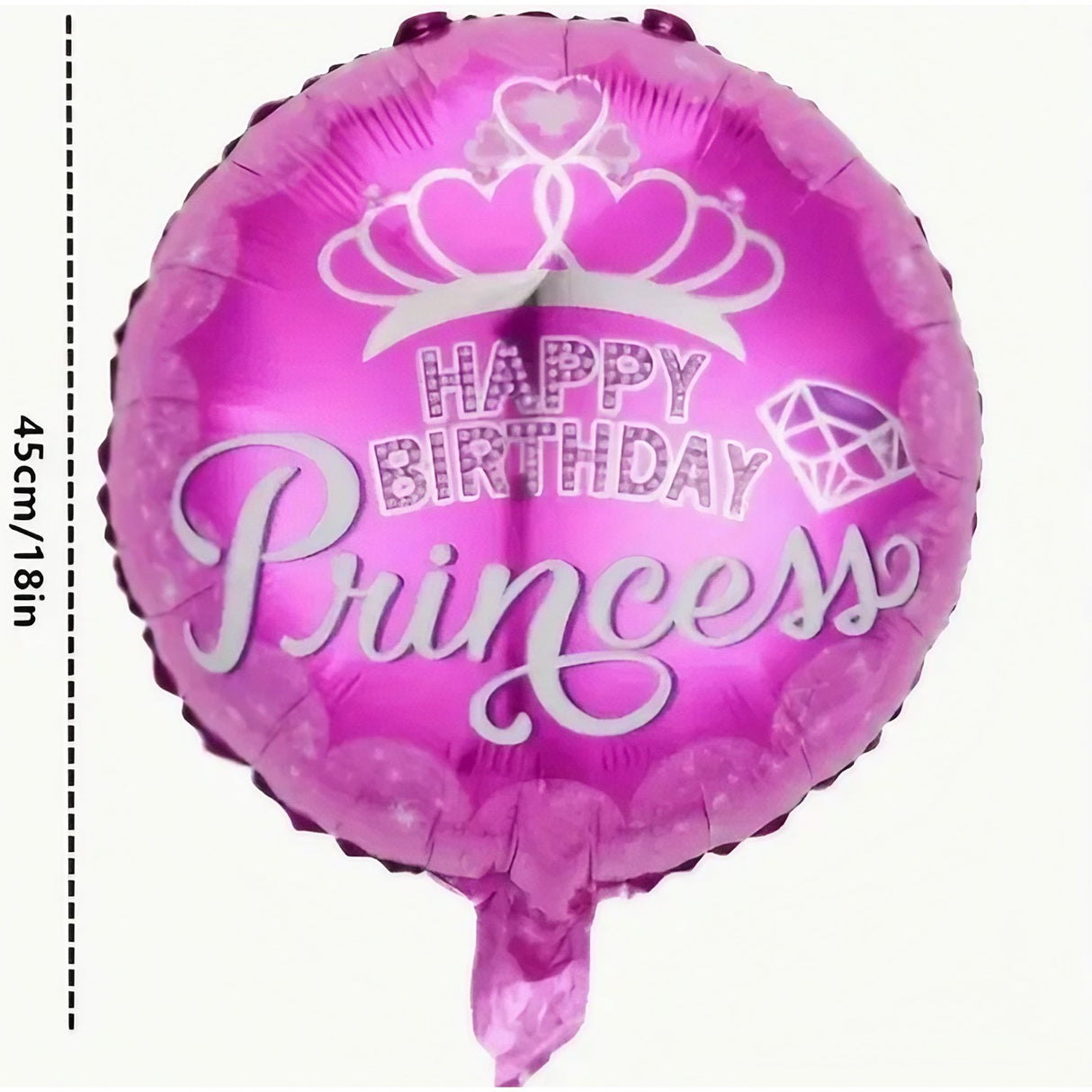 Balon Din Folie Metalizata, Figurine, Happy Birthday, Tematica Aniversare, 45 Cm, Ambalaj Individual, Pai Inclus, Umflare Cu Aer Sau Heliu