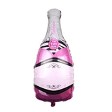 Balon din Folie Metalizata, Flippy, Figurine, Model Sticla de Sampanie, 49x100 cm, Ambalaj Individual, Pai Inclus, Umflare cu Aer sau Heliu, Mov