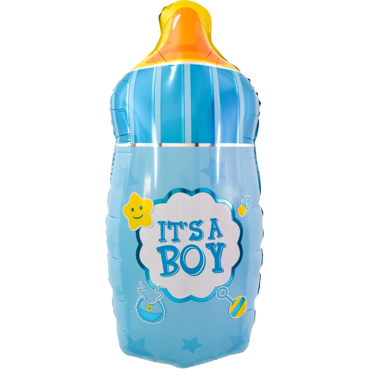 Balon Din Folie Metalizata, Mini Figurina Biberon, Tematica Gender Reveal, Ambalaj Individual, Pai Inclus, Umflare Cu Aer Sau Heliu