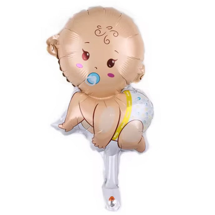 Balon Din Folie Metalizata, Mini Figurina, Tematica Gender Reveal, Ambalaj Individual, Pai Inclus, Umflare Cu Aer Sau Heliu - vivimall.ro